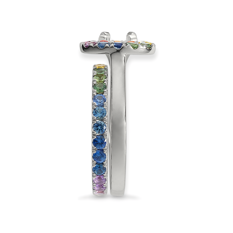 Evaloir Lyria Aurora Rainbow Sapphire In Platinum