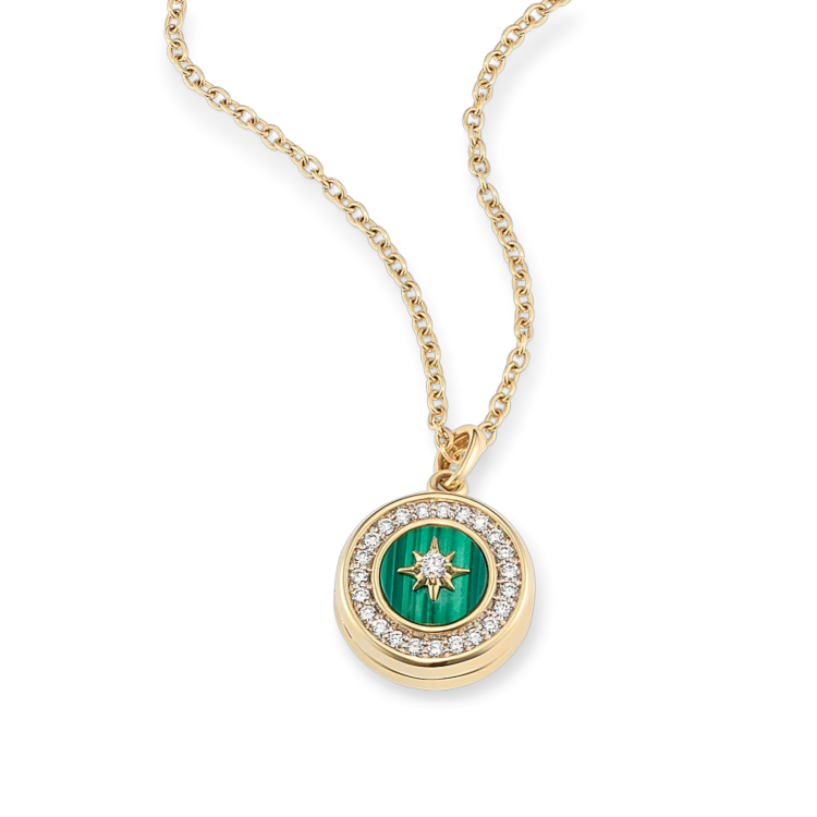 Evaloir Celestia Malachite Locket Necklace