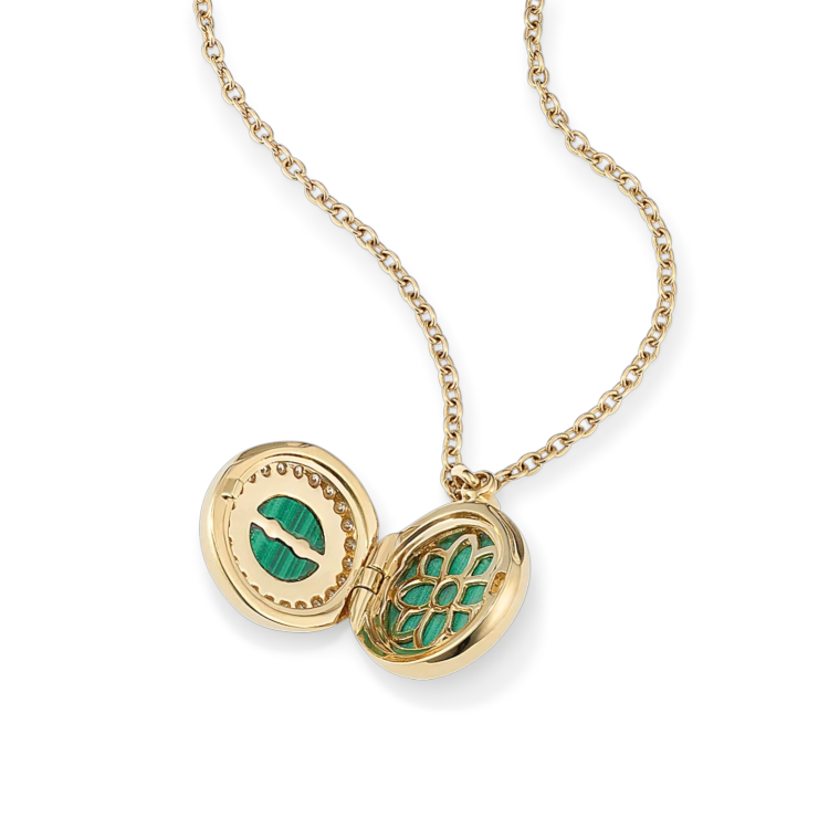 Evaloir Celestia Malachite Locket Necklace