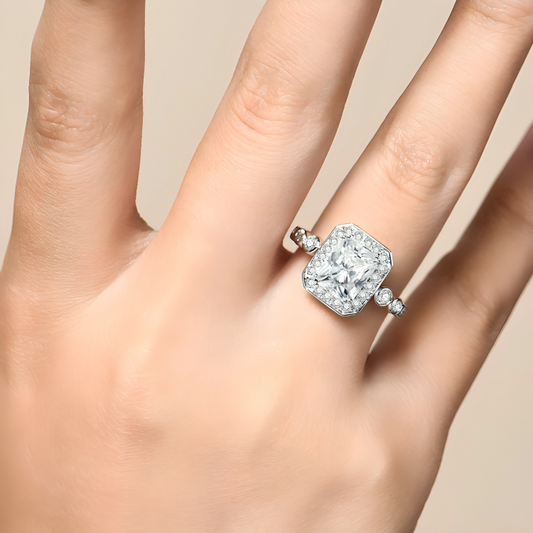 Evaloir Deco Radiant Engagement Ring