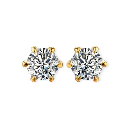 Aurora Radiance Solitaire Stud Earrings