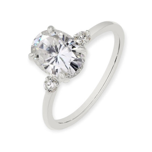 Evaloir Celeste Oval Moissanite Solitaire Ring