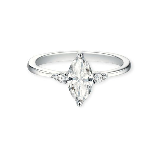 Evaloir Marquise Trio Engagement Ring